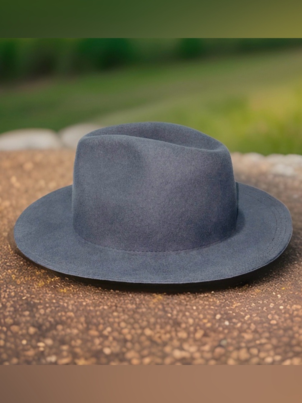 OLIVE & PIQUE Hat 100% Wool Gray Women's Adjustable Wide Brim Fedora NEW